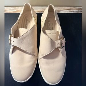 Cole Haan Women's Beige Loafers with Buckle